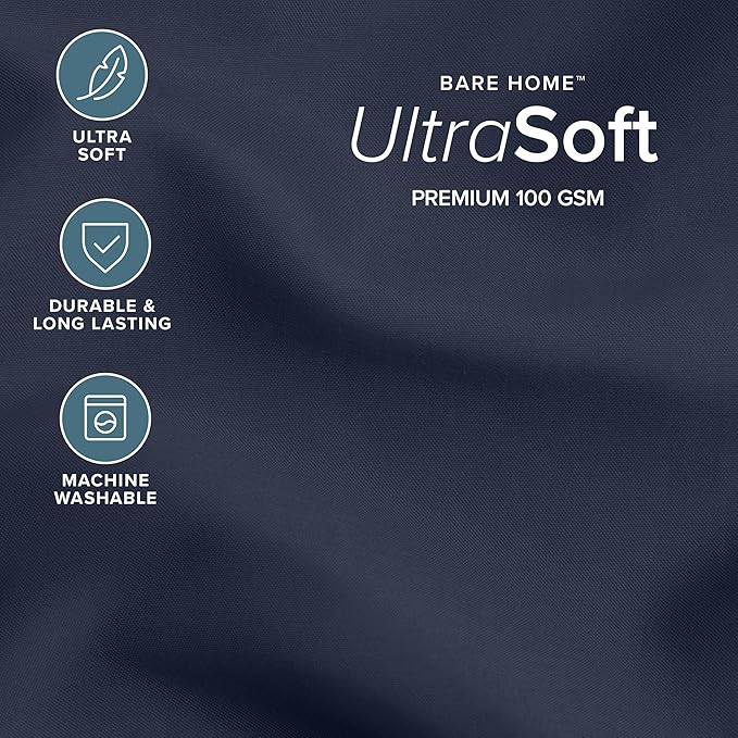 Bare Home Comforter Set - Queen Size - Ultra-Soft - Goose Down Alternative - Premium 1800 Series - All Season Warmth (Queen, Midnight)