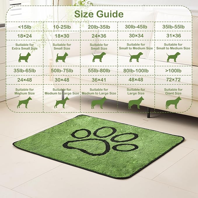 Qeils Reusable Dog Pee Pads, 2 Pack Super Absorbent & Leakproof Washable Puppy Pads with Soft Green Top Layer, for Potty Training, Crates, Couch, Car Seats & Pet Beds, 48"x 48"