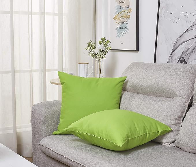 TangDepot 100% Cotton Solid Throw Pillow Cover 26x26 Apple Green | 100% cotton, same-color zip, machine wash & air dry. For living room, bedroom, office, car. 42 colors, 386 sizes. Cover only.