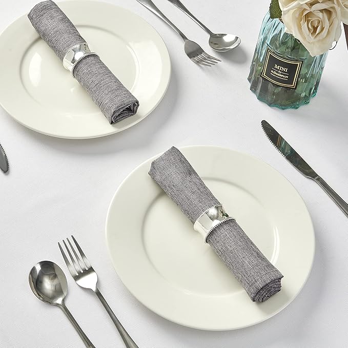 Mebakuk Cloth Napkins Set of 6, Premium 17 x 17 Inch Solid Washable Linen Style Napkins, Soft Table Napkin for Wedding Party Restaurant Dinner Parties