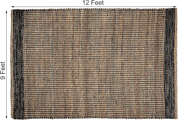 9' x 12' Jute & Black Wool (9' x 12')