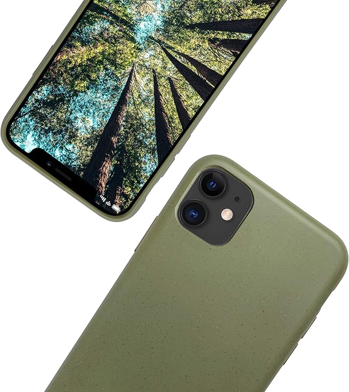 eplanita Eco Mobile Phone Case for iPhone 11, Plant Fiber, Drop Protection Cover, Durable and Sustainable (for iPhone 11 Compatible, Khaki)