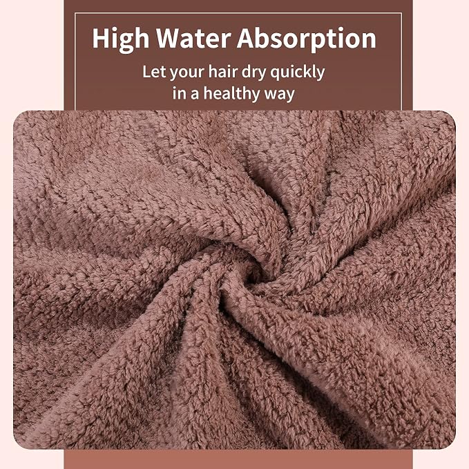 Microfiber Hair Towel Quick Dry Hair Towel Hair Drying Towels Suitable for All Kinds of Hair Ultra Absorbent Long and Thick Hair 19X39inch Dark Brown (1pcs)