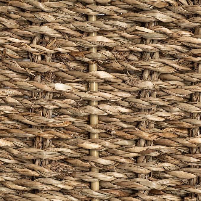 Household Essentials Handwoven Seagrass Rectangular Storage Basket, Natural