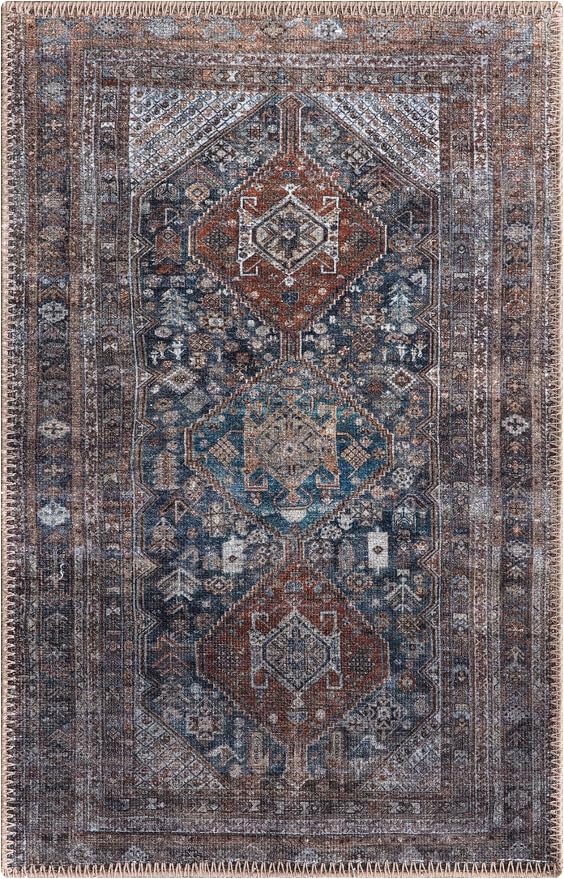 Keen Home Design 24"x36" Rug - Machine Washable Entry Rug with Non-Slip Backing, Ideal for Enteryway, Kitchen, Bathroom, Laundry Room - Vintage, Easy Clean, Durable, Low Pile - (2' x 3')