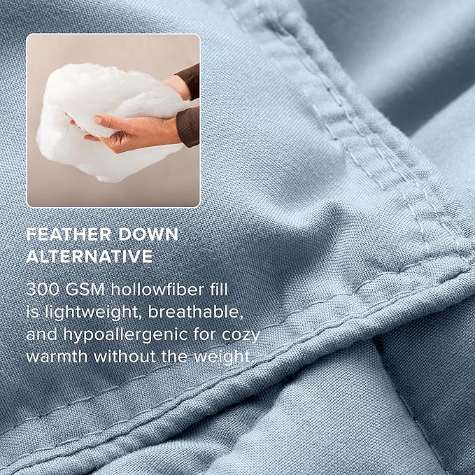 Bare Home Comforter Set - Oversized King Size - Ultra-Soft - Goose Down Alternative - Premium 1800 Series - All Season Warmth (Oversized King, Dusty Blue)