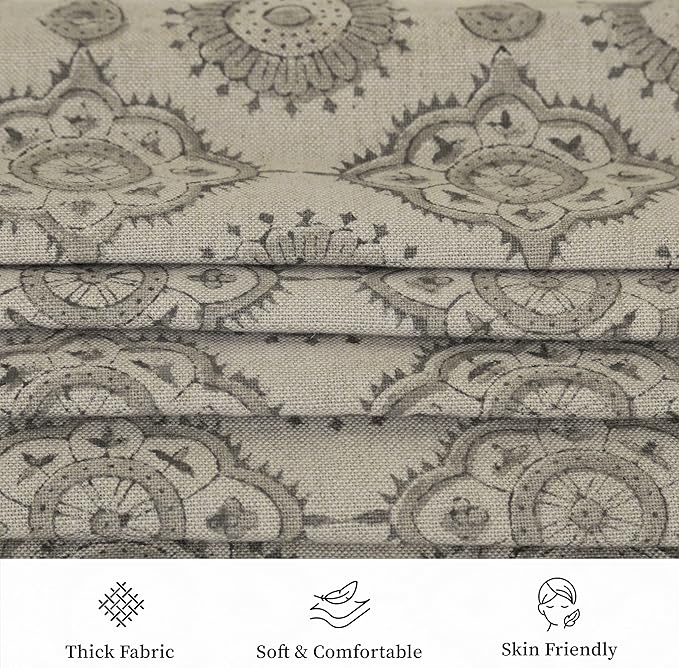 Handmade Block Print 100% Thick Cotton 20 x 20 inch Throw Pillow Cushion Cover with Zipper - Pillowcase for Bedroom, livingroom, Couch, Sofa, Outdoor, Chair, Bed, Home Décor-Uma (Grey)