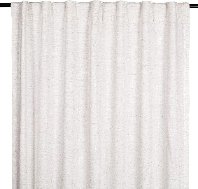 Bedding Craft Farmhouse Curtains Flax Linen 50x84 Natural Set of 2 Tab Top Style with Texo Lining Room Darkening Drapes- Elegant and Ideal for Bedroom Window Home Decor