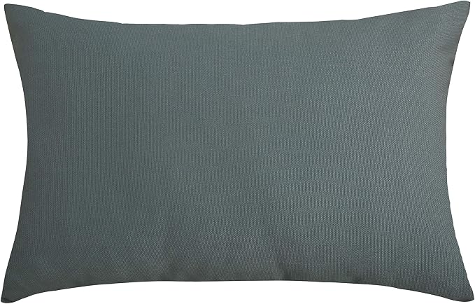 TangDepot Handmade Decorative Solid 100% Cotton Canvas Throw Pillow Covers/Pillow Shams, (12"x18", Steel Grey), 1 Count (Pack of 1) | 100% cotton, same-color zip, machine wash & air dry. For living room, bedroom, office, car. 42 colors, 88 sizes. Cover...