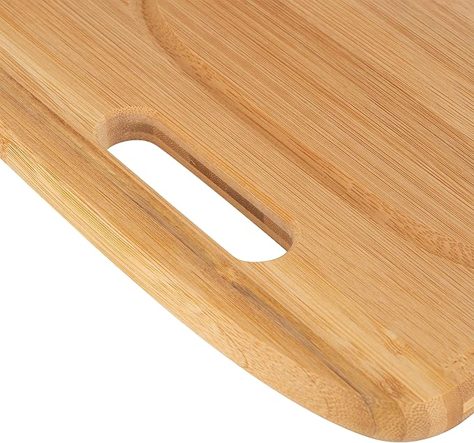 Kitchen Details Large Curved Bamboo Cutting Board, Dual Sided, Ultra Thick Cut Resistant