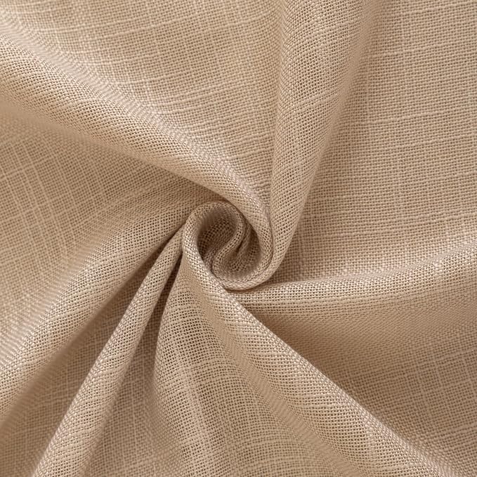 Sheer Curtains - Light Filtering, Machine Washable Tab Top Drapes for Living Room Bedroom (Tan, 52" W x 63" L, Pack of 2)