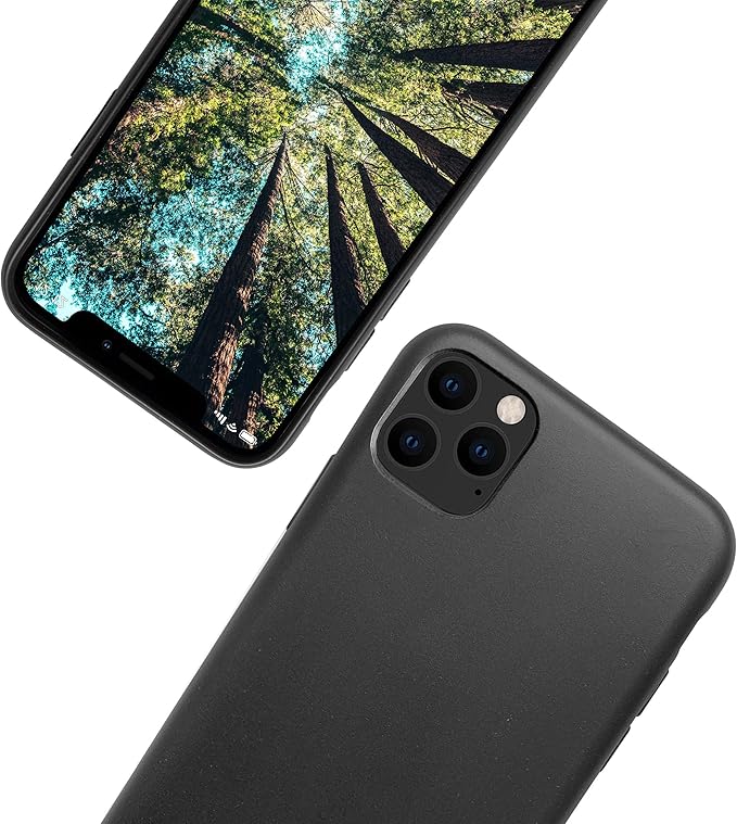 eplanita Eco Mobile Phone Case Compatible with iPhone 11 Pro Max, Plant Fiber, Drop Protection Cover, Durable and Sustainable (for iPhone 11 Pro Max, Black)