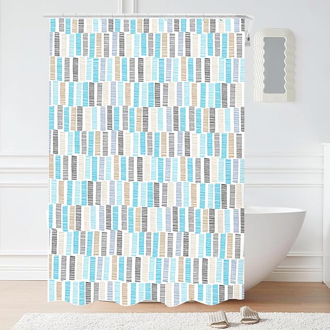 Plastic Shower Liner - Premium EVA 6G Thickened Shower Curtain Liner with Rustproof Grommets and 3 Weighted Magnets, Waterproof Shower Curtain for Bathroom(Gradient Blue)