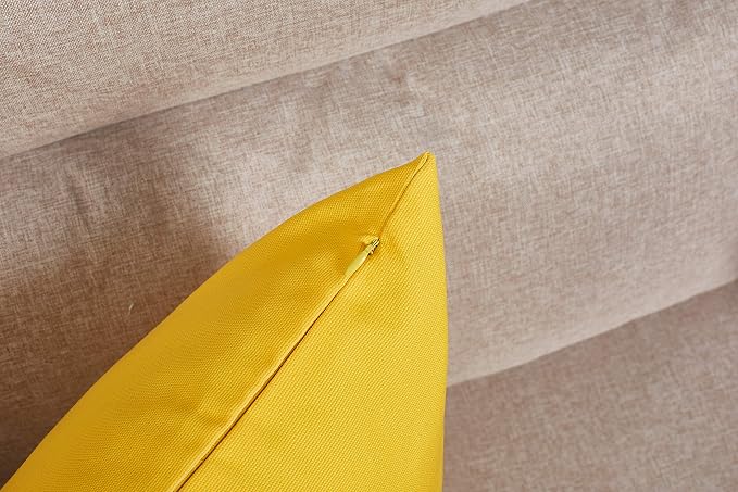 TangDepot 100% Cotton Solid Throw Pillow Cover 16x16 Yellow | 100% cotton, same-color zip, machine wash & air dry. For living room, bedroom, office, car. 42 colors, 219 sizes. Cover only.
