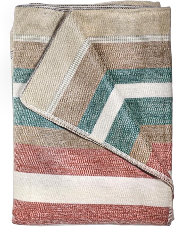 Alpaca Wool Throw Blanket | Warm, Ultra-Soft, 85" x 65" | Breathable, Non-Itchy Blanket-Throw | Hypoallergenic and Beautiful Fabric (Tropical Green)