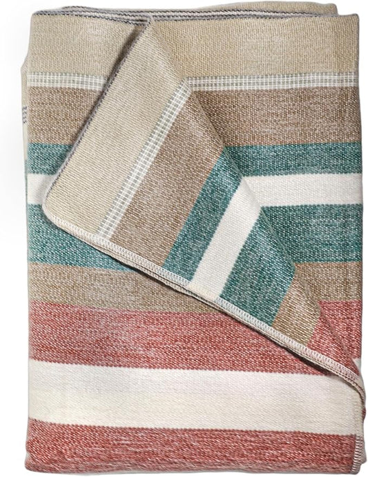 Alpaca Wool Throw Blanket | Warm, Ultra-Soft, 85" x 65" | Breathable, Non-Itchy Blanket-Throw | Hypoallergenic and Beautiful Fabric (Tropical Green)