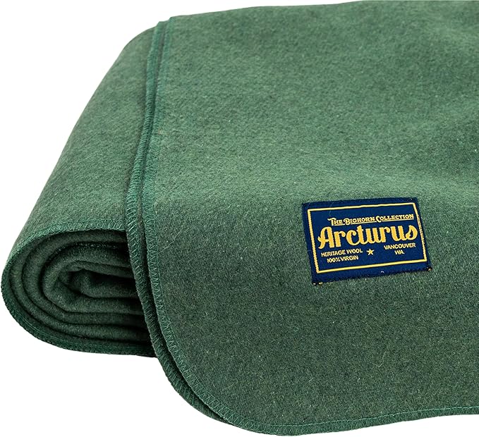 Arcturus Bighorn 100% Virgin Wool Blanket | Heirloom-Quality Wool Bedding for Home & Cabin | Warm, Thick & Durable (Twin Size, Sage)