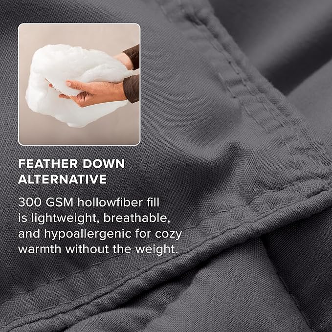 Bare Home Comforter Set - Full Size - Ultra-Soft - Goose Down Alternative - Premium 1800 Series - All Season Warmth (Full, Forged Iron Grey)