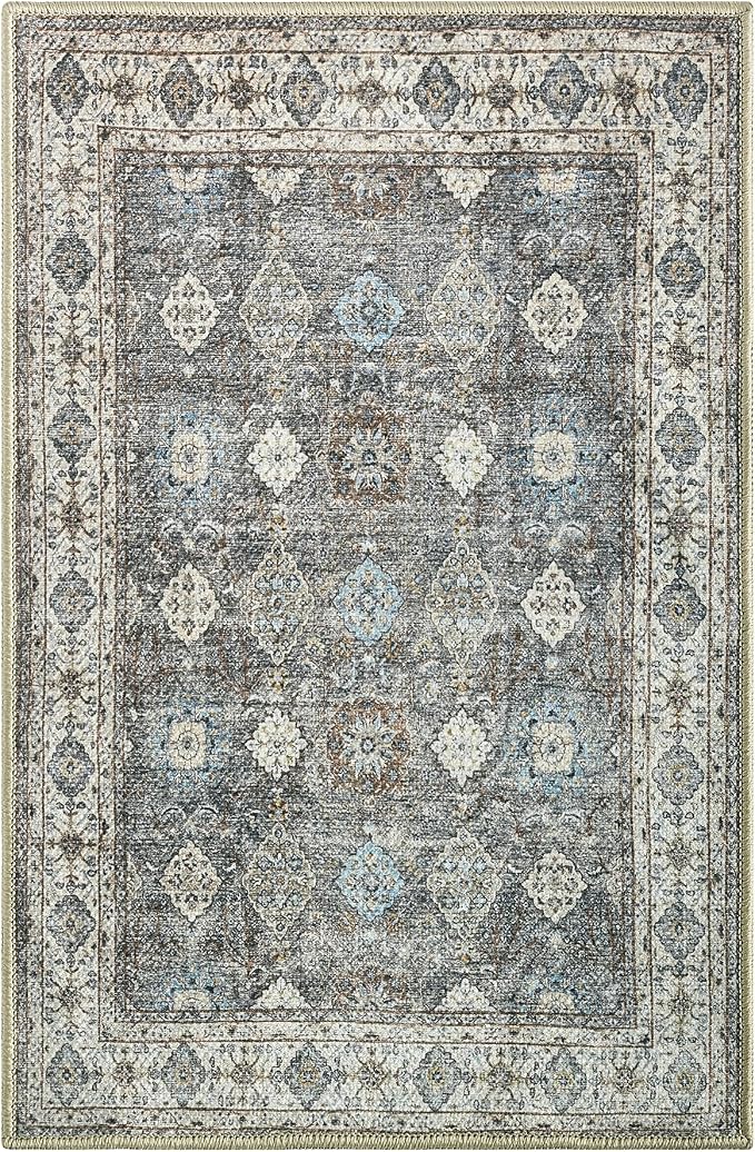 Keen Home Design 24"x36" Rug - Machine Washable Entry Rug with Non-Slip Backing, Ideal for Enteryway, Kitchen, Bathroom, Laundry Room - Vintage, Easy Clean, Durable, Low Pile - (2' x 3')
