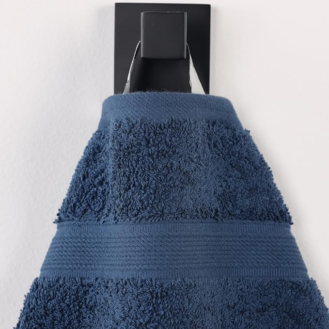 Superior 100% Organic Cotton 9-Piece Towel Set, 3 Bath Towels, 3 Hand Towels, 3 Face Towels/Washcloth, Daily Use, Bathroom, Guest Bath, Absorbent, Home Essentials, Oregon Collection, Navy Blue