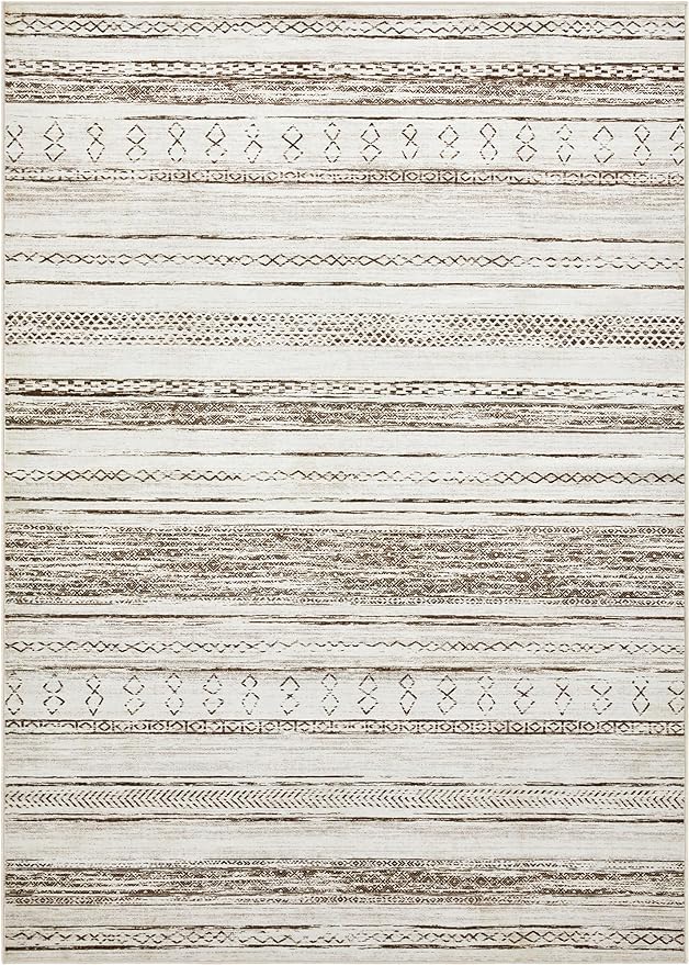 Tortania Area Rug Living Room Rugs - 10x12 Washable Large Soft Neutral Boho Moroccan Bohemian Farmhouse Rug Indoor Floor Carpet for Bedroom Under Dining Table Home Office Decor - Beige