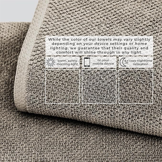 Great Bay Home 100% Cotton Oversized 2 Pack 68x35 Extra Large Towel Set - Absorbent, Quick-Drying, Durable Oversized Bath Sheets for Bathroom Décor (Dark Grey)