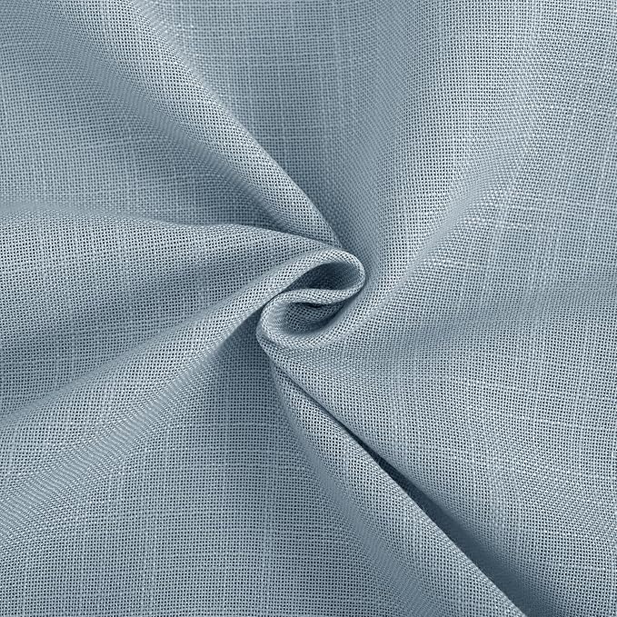 Stone Blue Curtains for Living Room Back Tab Modern Farmhouse Semi Sheer Blue Curtains 63 inches Long 2 Panels Set Muted Neutral Window Curtain for Dining Room Bedroom 52x63