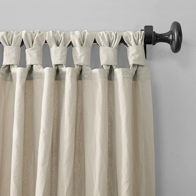 Archaeo Washed Cotton Twist Tab Curtain, 52" x 63", Oatmeal