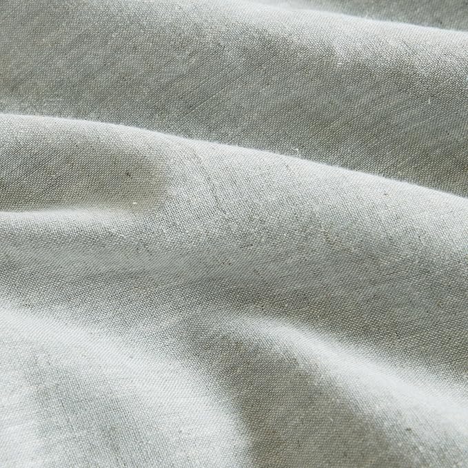 Hyde Lane Linen Duvet Cover Set King Size, 3Pcs Textured French Flax Linen Cotton Blend Bedding Set, Natural and Organic, Soft and Breathable, with 2 Pillow Shams, 104"x90", Sage