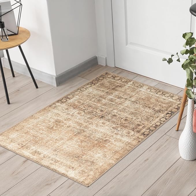 Keen Home Design 24"x36" Rug - Machine Washable Entry Rug with Non-Slip Backing, Ideal for Enteryway, Kitchen, Bathroom, Laundry Room - Vintage, Easy Clean, Durable, Low Pile - (2' x 3')