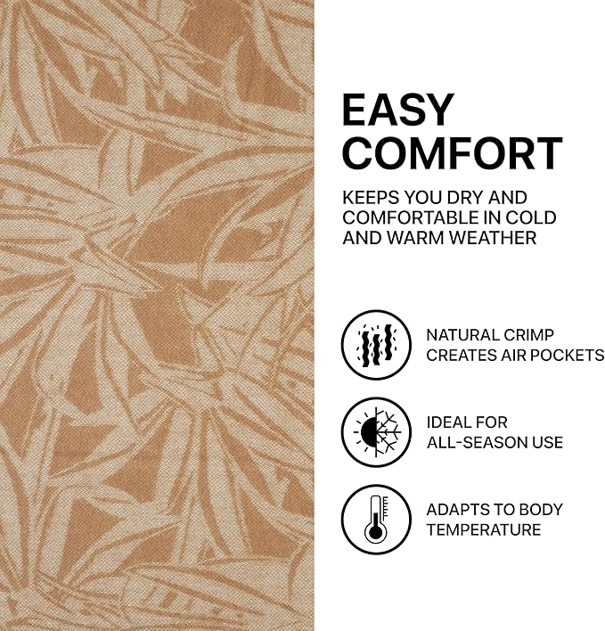 | Wool Blanket/Throw | 100% New Zealand Wool | Perfect for Home and Outdoors | Virgin Wool Blanket with Fringes 55"x79" (140 x 200 cm) (Coffee Leaves)