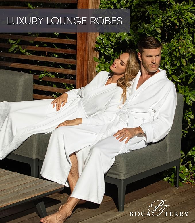Boca Terry Women's Soft Waffle Knit Robe, Long Spa, Resort & Hotel Bathrobe, Luxury Bath Robe