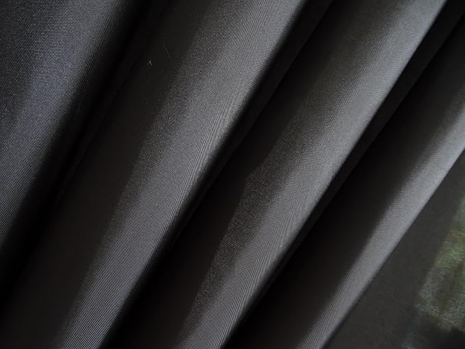 Fabric Black Shower Curtain Liner, Washable Light Weight Cloth Shower Curtains Bathroom with Bottom Weight, Water Repellent, 72x72 inch