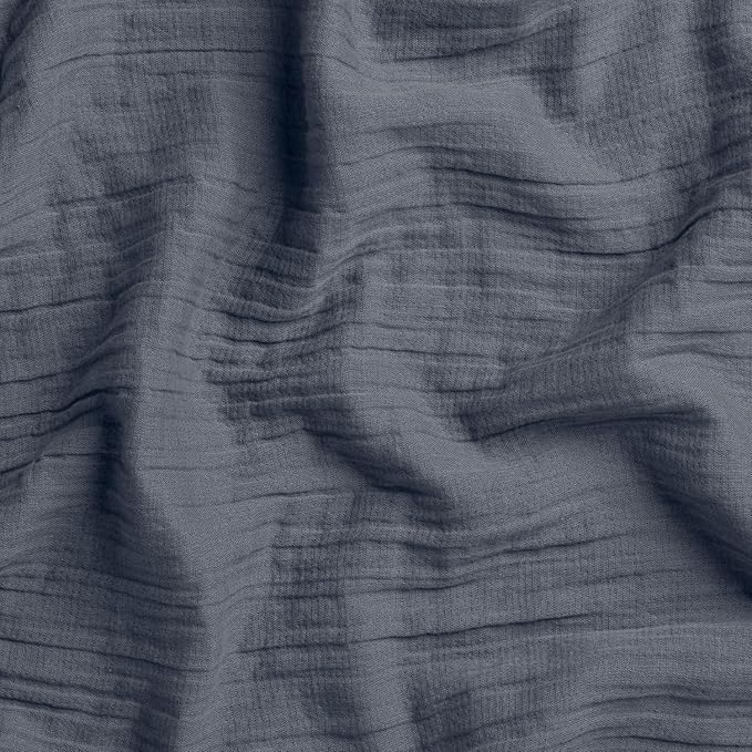 Oasis Full Sheet Set, Coastal Blue 100% Cotton Gauze 4-Pc. Sheet Set, Oeko-TEX Certified Full Sheets, with Flat Sheet, Fitted Sheet and 2 Pillowcases, Earth Tone Bedding