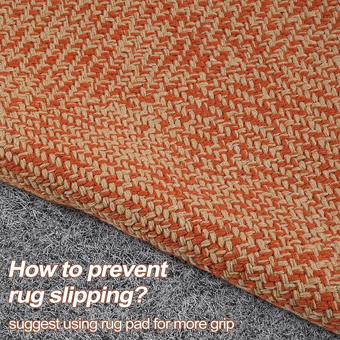LEEVAN Hallway Runner Rug 2.6' x 8', Terra Braided Kitchen Runner Rug, Washable Woven Reverisible Bathroom Runners, Farmhouse Entryway Rugs, Low-Profile Floor Carpet for Doorway/Laundry Room/Bedroom