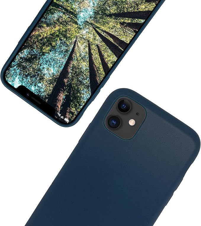 eplanita Eco Mobile Phone Case Compatible with iPhone 11, Plant Fiber, Drop Protection Cover, Durable and Sustainable (for iPhone 11, Dark Blue)