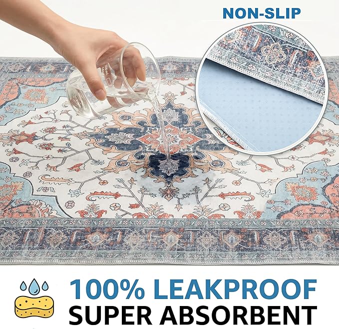 Washable Pee Pads for Dogs,Great Urine Absorbent Reusable Puppy Training Pads,Waterproof,Leak-Proof & Non-Slip Potty Pads for Whelping,Crate,Playpen,Bed.(Blue Floral,24"x36")