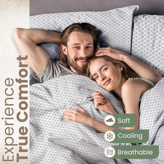 Martex EcoPure King Size Sheet Set, Grey | 100% Organic Cotton, Comfort Washed, Cooling, Deep Pocket, GOTS Certified