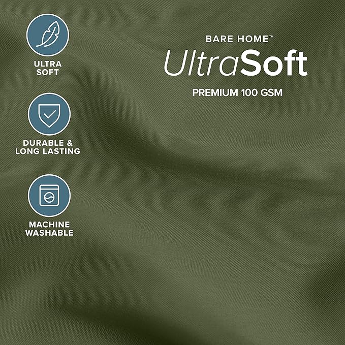 Bare Home Comforter Set - Oversized Queen Size - Ultra-Soft - Goose Down Alternative - Premium 1800 Series - All Season Warmth (Oversized Queen, Cypress)
