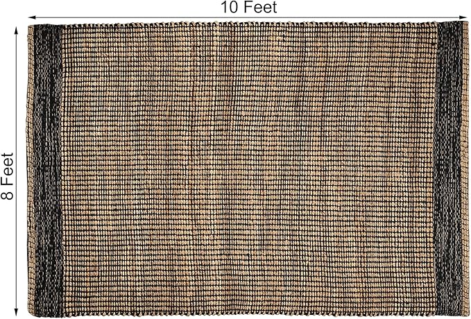 8' x 10' Black Wool & Natural Jute Rug (8' x 10')