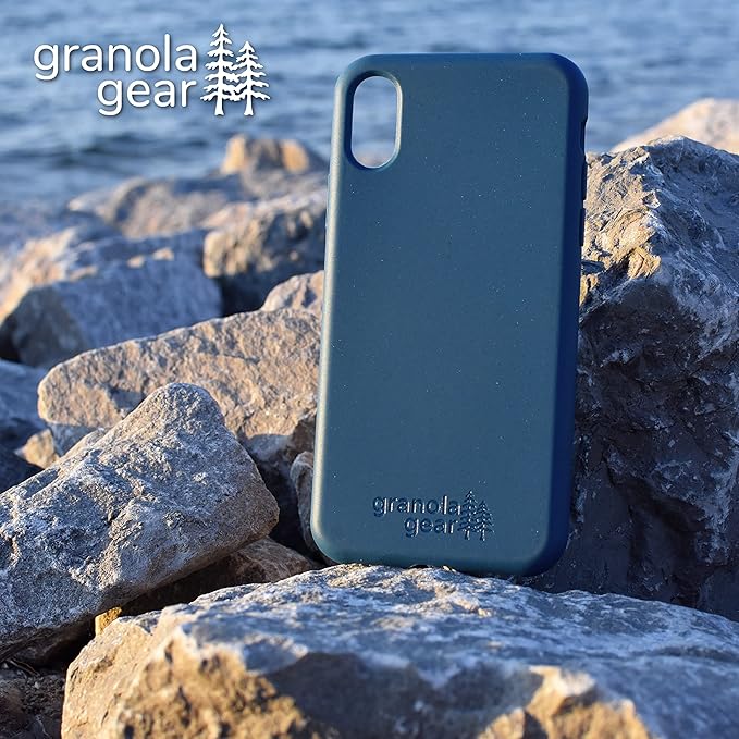 Eco by GranolaGear - Eco-Friendly Phone Case for iPhone X or XS - Biodegradable, Compostable, Plastic-Free, Made from Plants - Pacific Blue