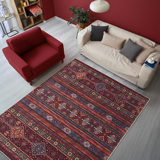 Keen Home Design 3x5 Rug - Machine Washable Entry Rug with Non-Slip Backing, Ideal for Enteryway, Kitchen, Bathroom, Laundry Room - Vintage, Easy Clean, Durable, Low Pile Rug - (3' x 5')