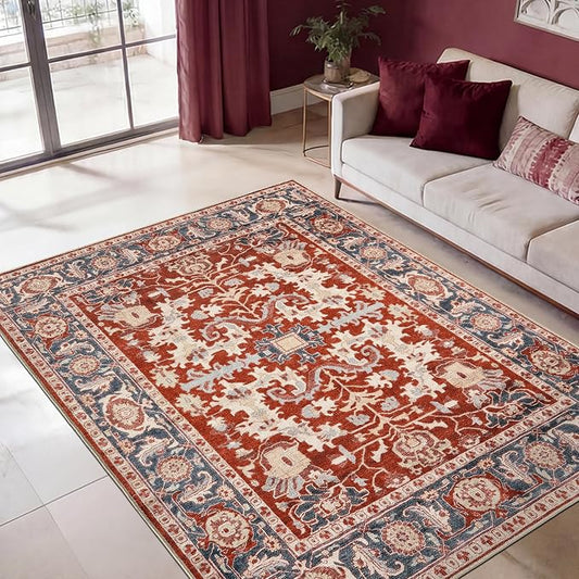 Keen Home Design 3x5 Rug - Machine Washable Entry Rug with Non-Slip Backing, Ideal for Enteryway, Kitchen, Bathroom, Laundry Room - Vintage, Easy Clean, Durable, Low Pile Rug - (3' x 5')