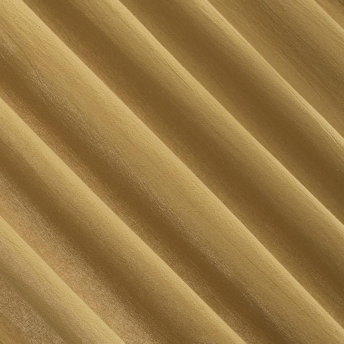 Archaeo Washed Cotton Twist Tab Curtain, 52" x 84", Mustard Yellow