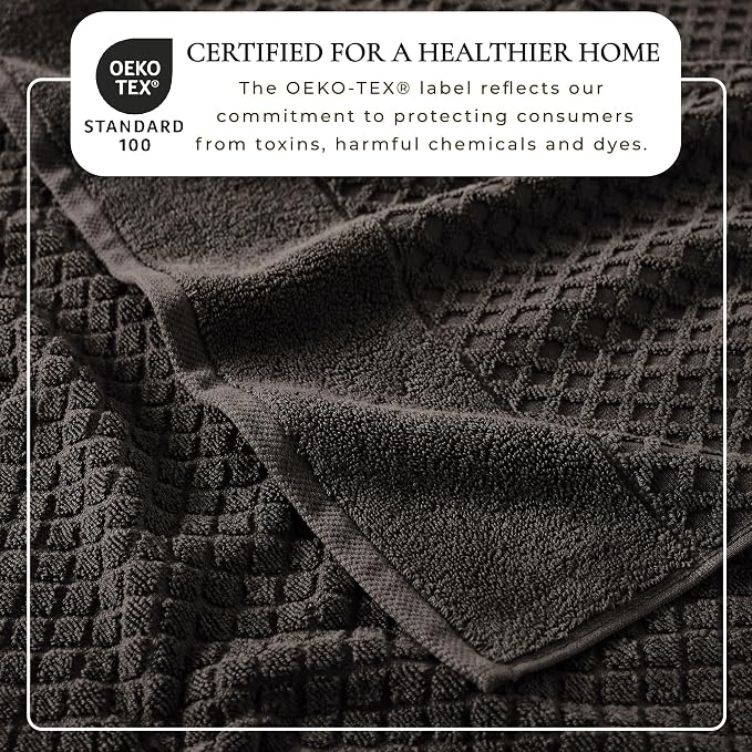 Great Bay Home Bath Towels - 100% Cotton 4 Pack 54x27 Bath Towel Set - Absorbent, Durable, Quick-Dry Towels for Bathroom (Midnight)