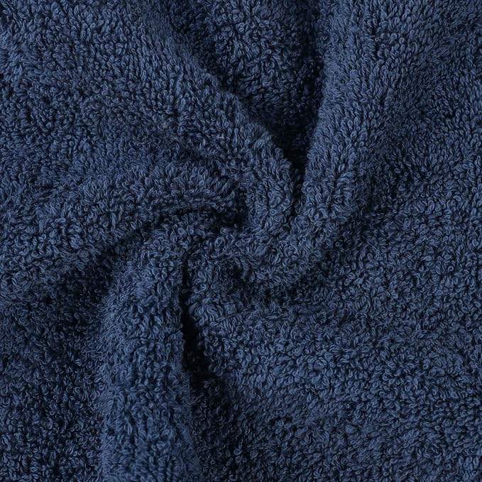 Superior 100% Organic Cotton Bath Towel Set of 3, Daily Use for Bathroom, Guest Bath, Quick Dry, Spa, Resort Towels, Absorbent, Home Essentials, 3-Piece Bath Towels, Oregon Collection, Navy Blue