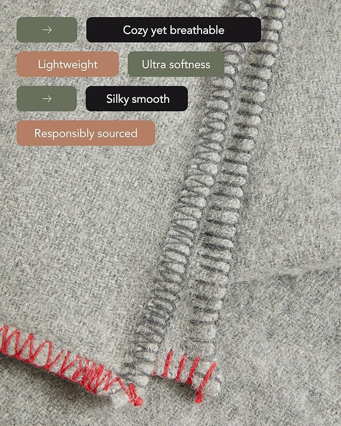 UnHide Knit Alpaca Blanket - 60" x 80" Ultra-Soft & Lightweight Throw - Made with Alpaca & Merino Wool - Sustainable & Ethically Sourced - Silver Fox