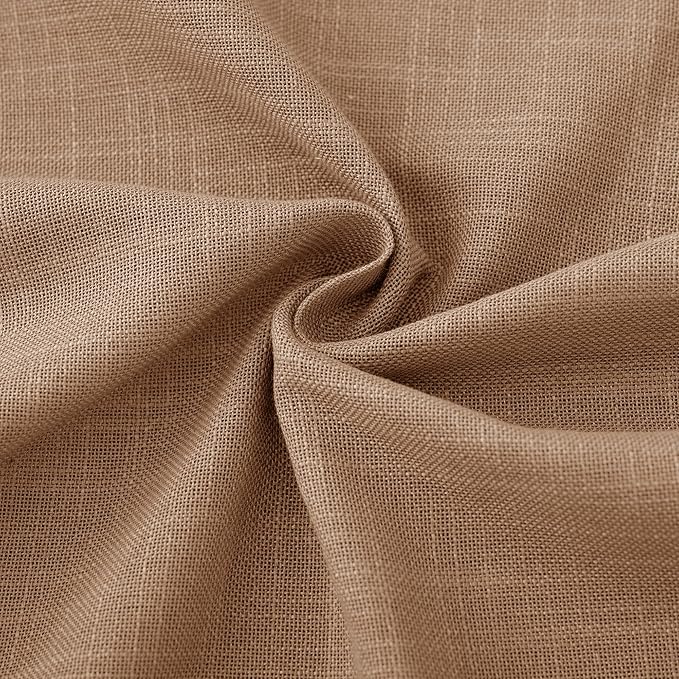 Brown Curtains for Living Room Back Tab Modern Farmhouse Semi Sheer Brown Curtains 72 inches Long 2 Panels Set Muted Neutral Window Curtain for Dining Room Bedroom 52x72
