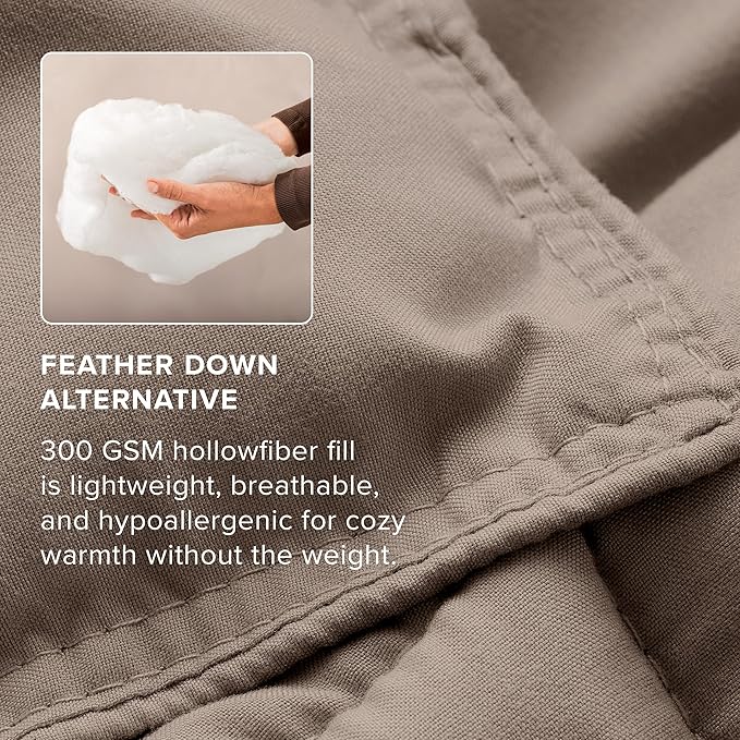 Bare Home Comforter Set - Size - Ultra-Soft - Goose Down Alternative - Premium 1800 Series - All Season Warmth (King/Cal King, Taupe)
