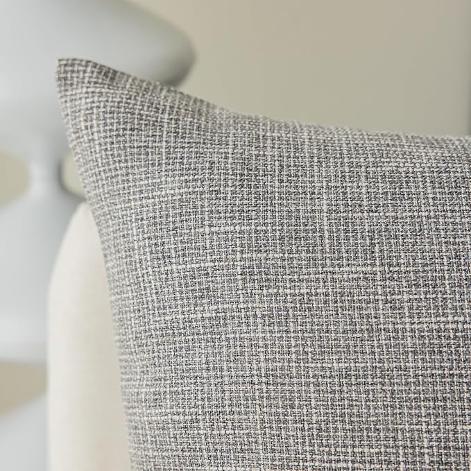 Kevin Textile 2 Packs Decorative Square Pillows Cover Outdoor Throw Pillows Cushion Covers for Chair, 16 x 16 inches, 40cm, Grey